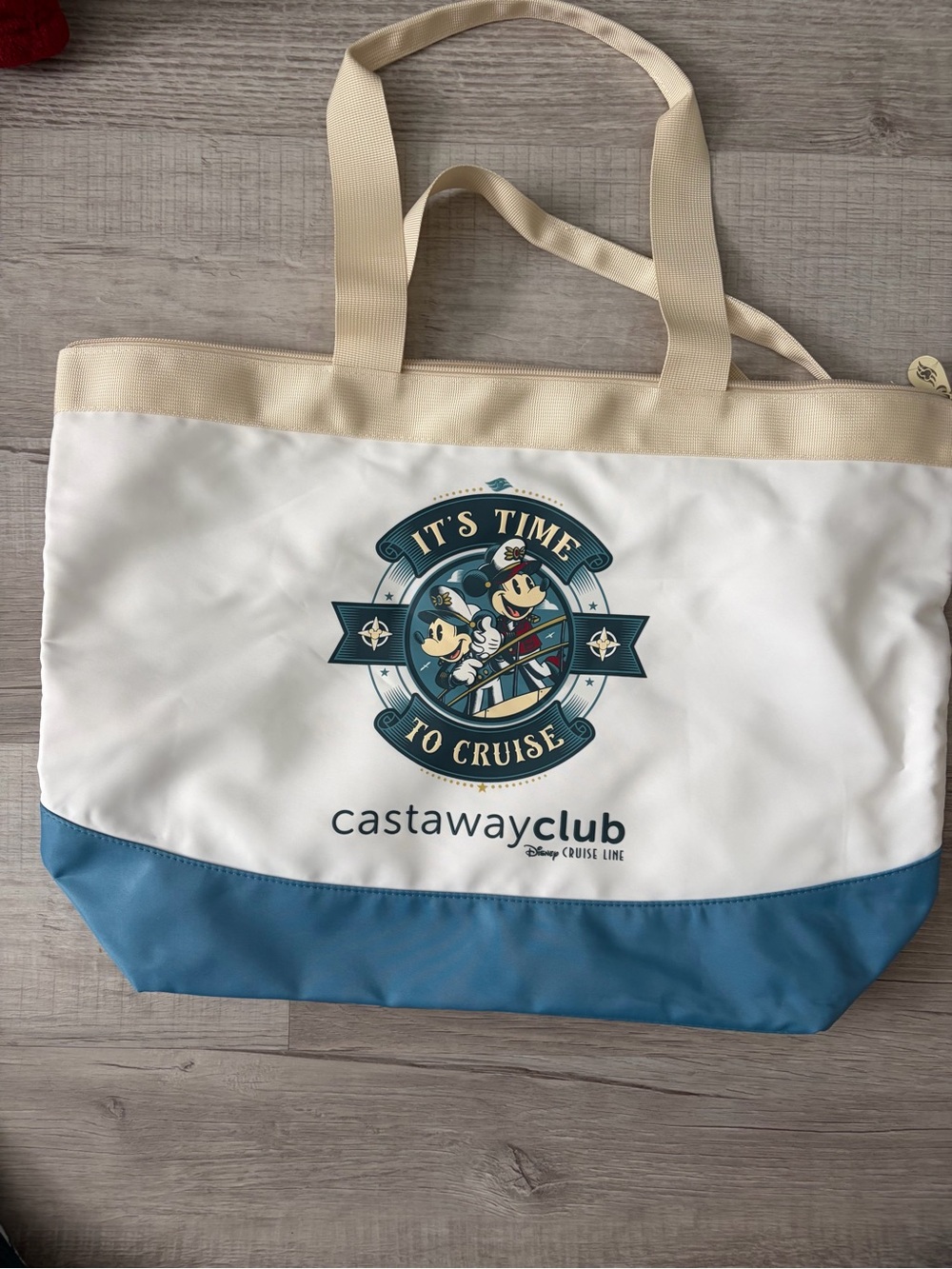 Disney Castaway Club Nautical Blue & Cream Tote Bag